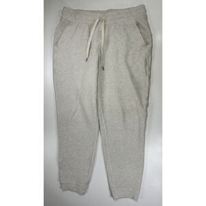 Lululemon Ribbed High Rise 7/8 Length Joggers Oatmeal Womens Sz 10‎ Inseam 25"